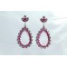 925 Sterling Silver Earrings with Marcasite & Red Onyx Gemstones 2.0'